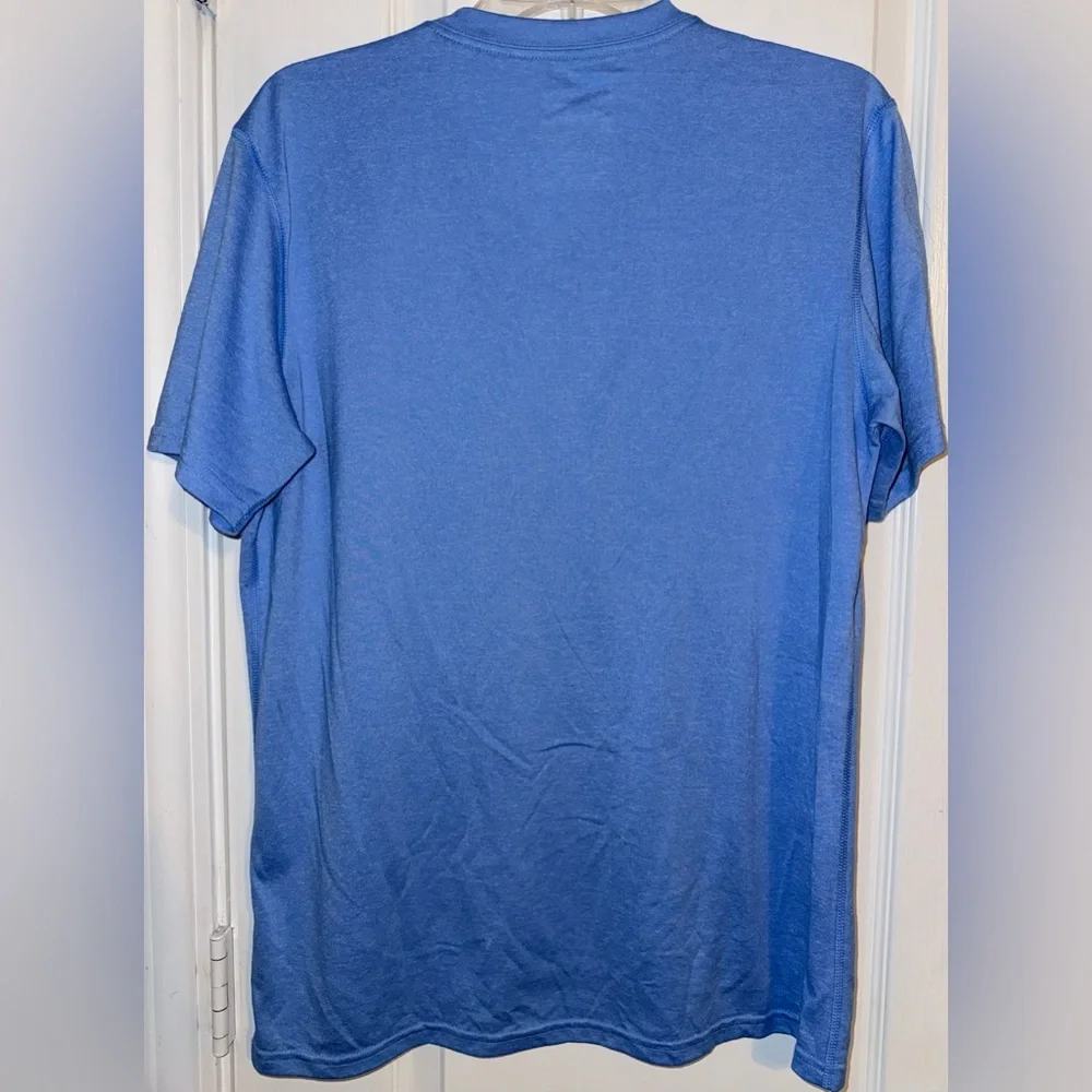 Adidas V-Neck Athletic T-Shirt Blue Performance Tee Size M